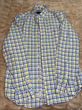 Ralph Lauren Yellow & Blue Plaid Button-Down Shirt